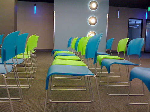 Lime green chairs
