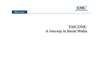 EMC|ONE: A Journey in Social Media