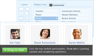 Drag and drop customizations to your collaboration platform